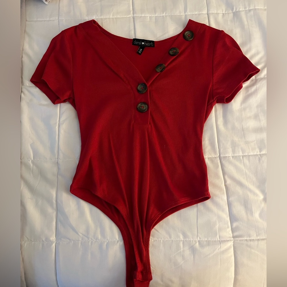 red bodysuit